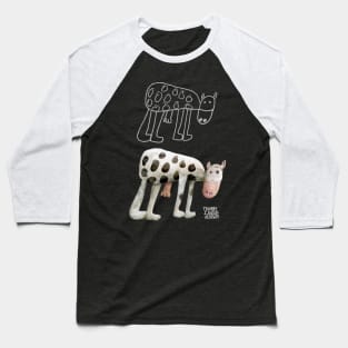 Cows Drawn and Real / Grey Outline Baseball T-Shirt